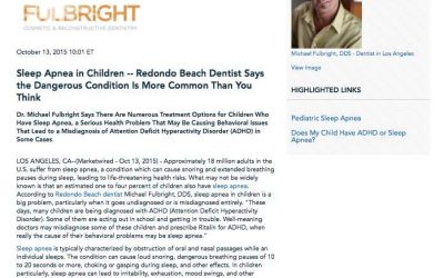 Sleep Apnea in Children – Redondo Beach Dentist Says the Dangerous Condition is More Common than You Think